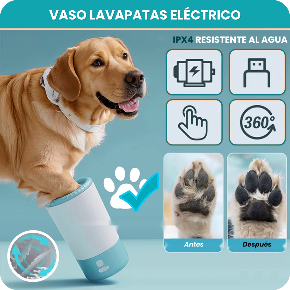 Vaso Lavapatas Eléctrico